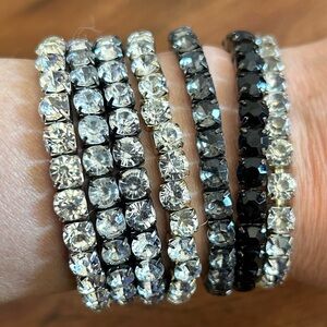 Rhinestone Stretch Bracelets - Lot of 7